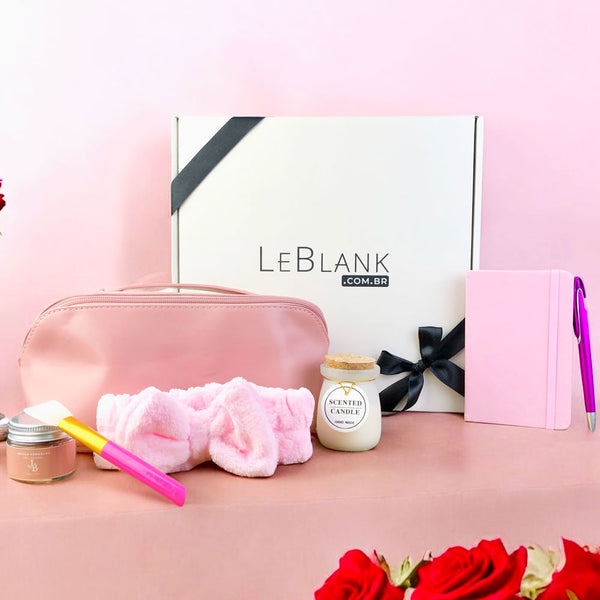 Kit Presente Necessaire com Vela e Argila para Dia dos Namorados | Feminino