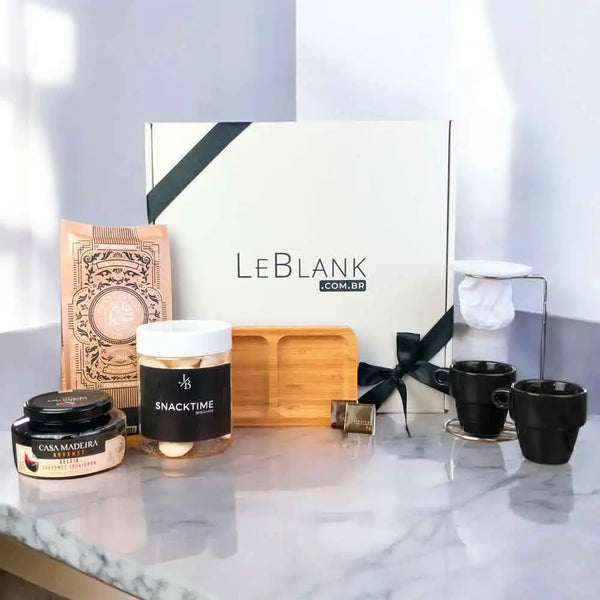Kit Café com Tábua de Bambu Personalizada | LeBlank