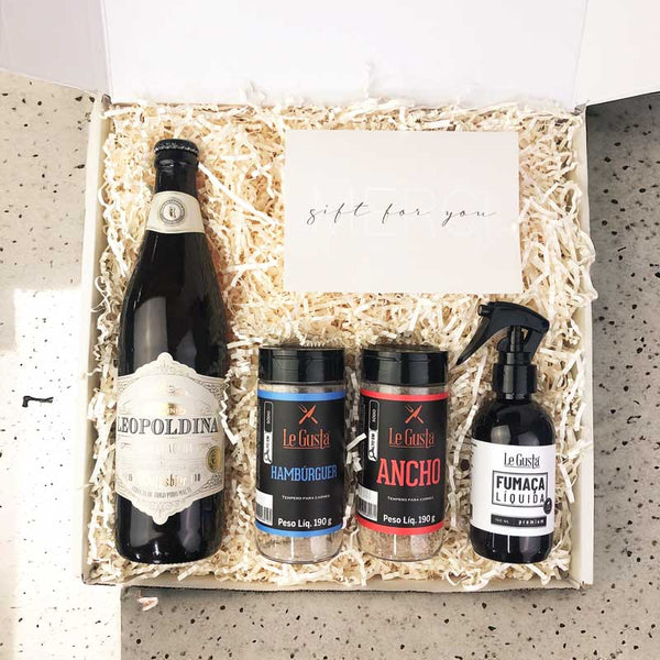 Presente Dia das Mães Kit Churrasco com Temperos e Cerveja