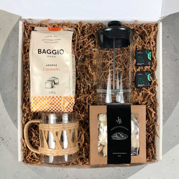 Kit Presente Café Personalizado com Prensa Francesa e Caneca