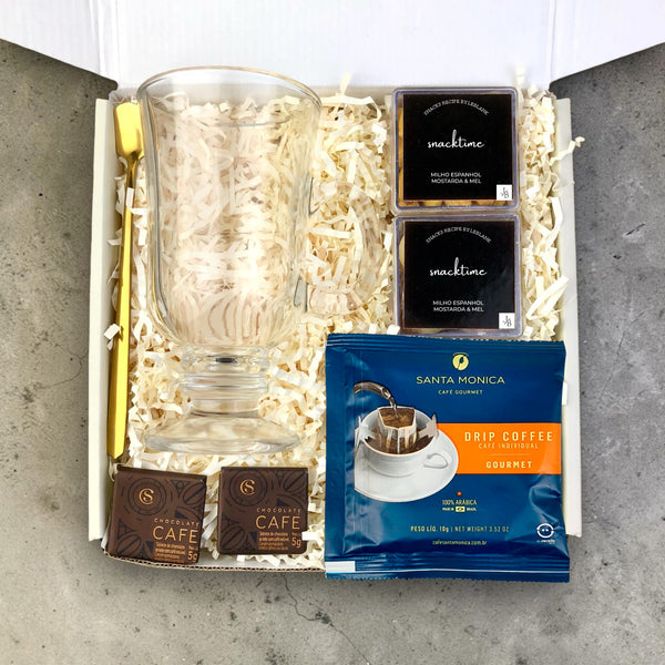 Kit Presente Chocolate Quente Cremoso e Snacks para Dia dos Namorados | Unissex