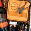 Kit Presente Dia dos Pais com Vinho e Tábua Personalizada - tábua com arte de Dia dos Pais e composição completa