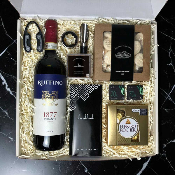 Kit Presente Vinho Ruffino e Chocolates