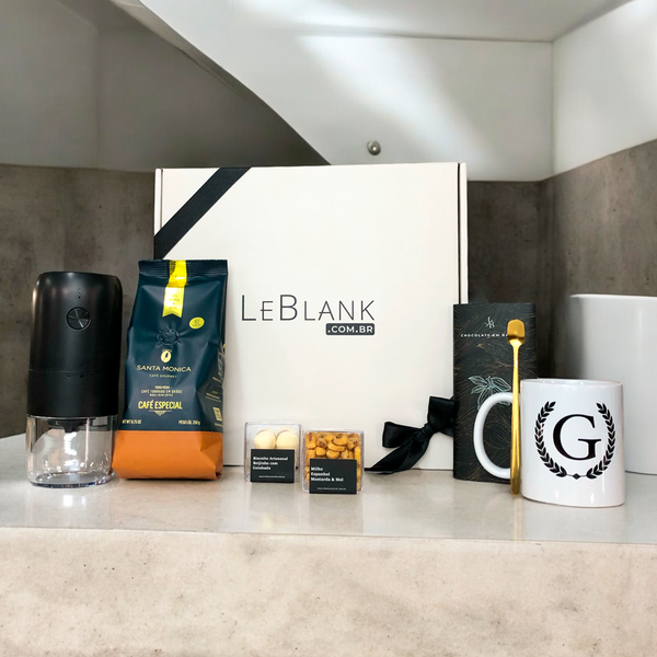 Kit Presente Café em Graos com Moedor Portátill para Dia dos Namorados | Unissex - LeBlank