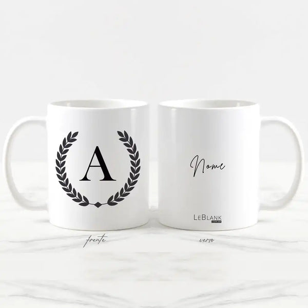 Caneca de cerâmica branca personalizada