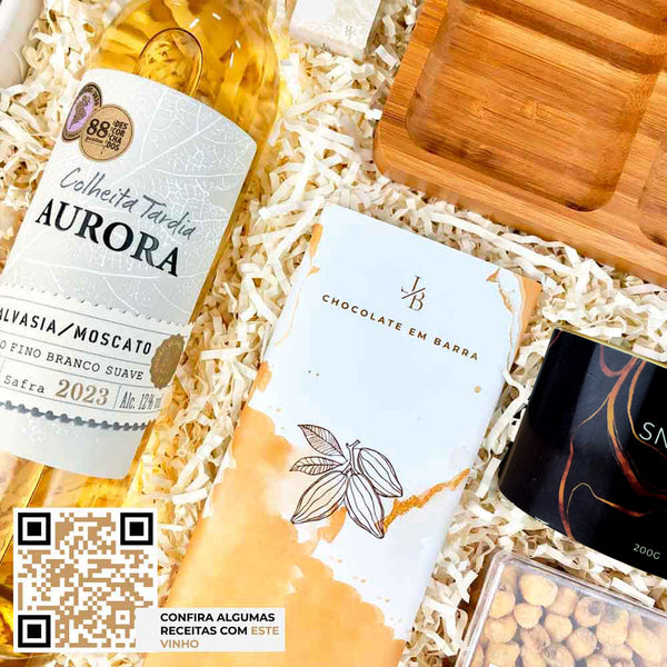 Kit Presente Vinho Branco e Chocolate