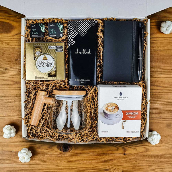 Kit Presente Gourmet Mix Chocolate e Cappuccino para Dia dos Namorados | Unissex