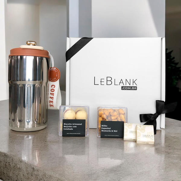 Kit Garrafa Inox com Termômetro e Snacks | LeBlank