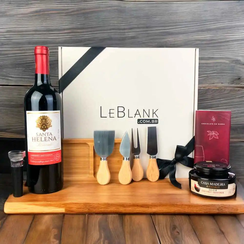 Presente Dia das Mães Kit Vinho com Petisqueira