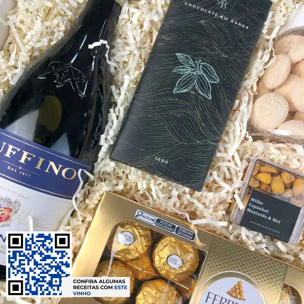 Presente Dia das Mães Kit Vinho Ruffino e Chocolate