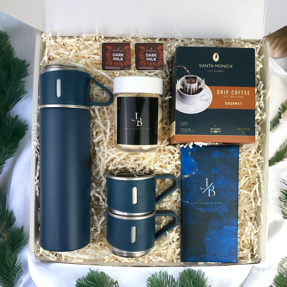 Presente Dia das Mães Kit Garrafa Termica e Drip Coffee Santa Monica