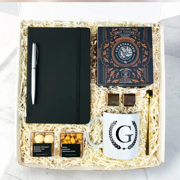 Kit Presente Office Caderno e Drip Coffee para Dia dos Namorados | Unissex - LeBlank