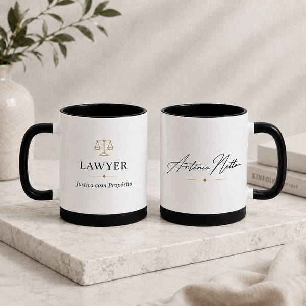 Kit Presente Profissão com Itens Personalizados - modelo Advogado com nome e iniciais personalizados