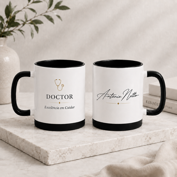 Kit Presente Profissão com Itens Personalizados - modelo Médico com nome e iniciais personalizados