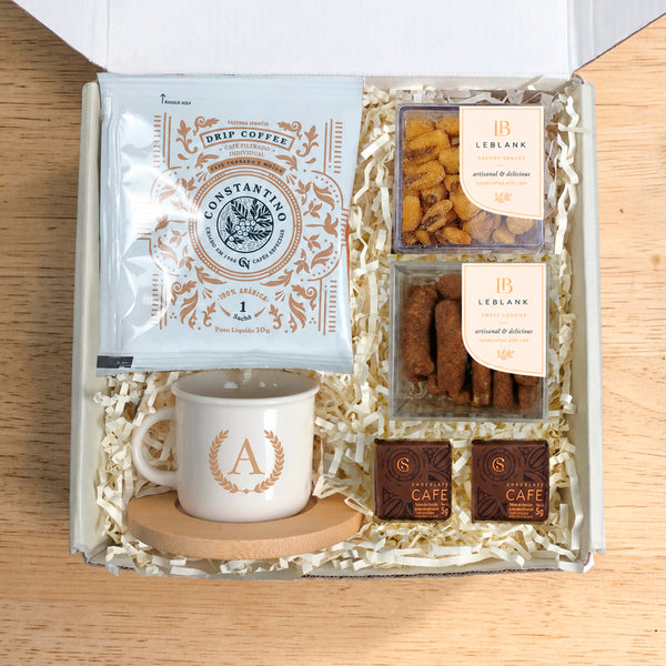 Kit Presente Café da Manhã com Xícara Personalizada - personalização com inicial - imagem 1