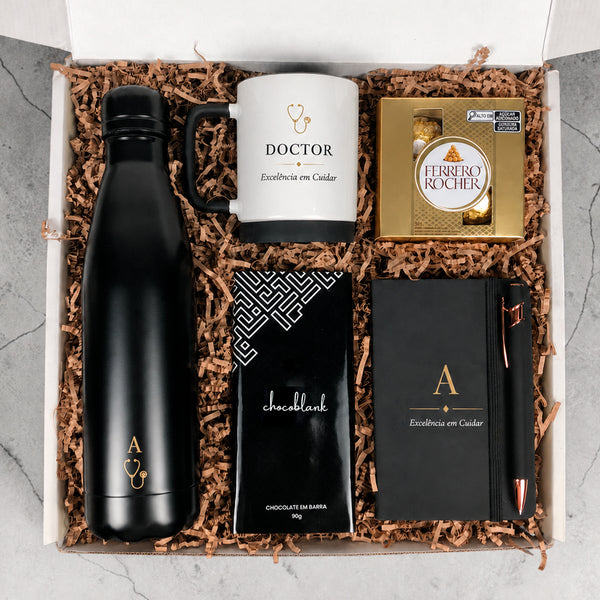 Kit Presente Profissão com Itens Personalizados - modelo Médico com nome e iniciais personalizados