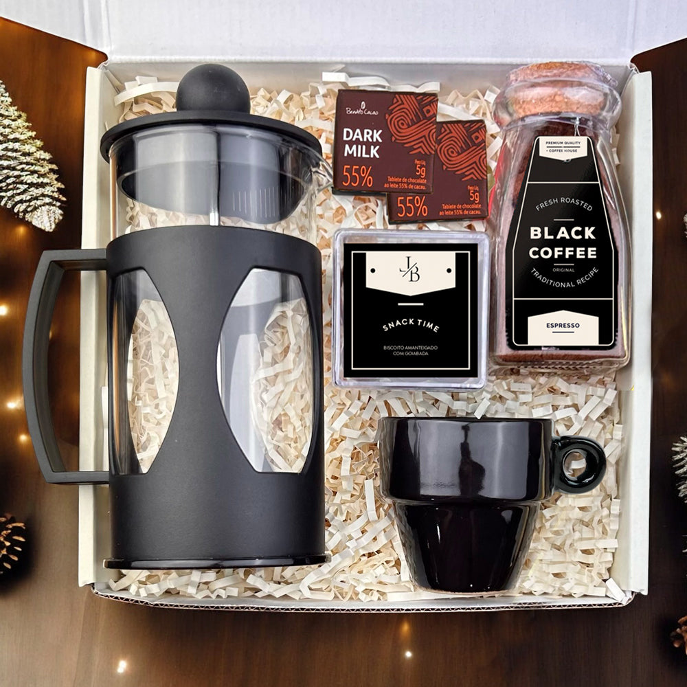 Presente Dia das Mães Kit Prensa com Cafe e Snacks