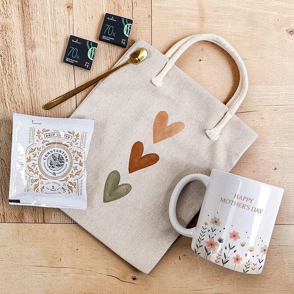 Kit Presente Caneca com Drip Coffee com Bag de Linho para Dia dos Namorados | Feminino
