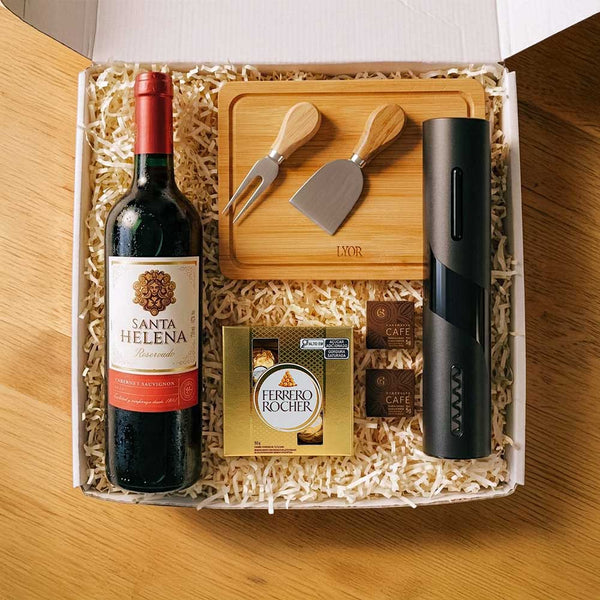 Kit Presente Vinho com Abridor Eletrico para Dia dos Namorados | Unissex