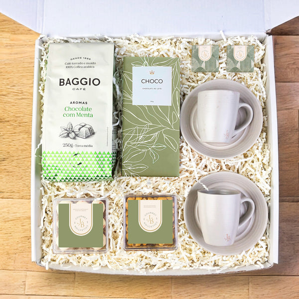 Kit Presente Cafe Baggio Sabores e Xicara com Pires Premium