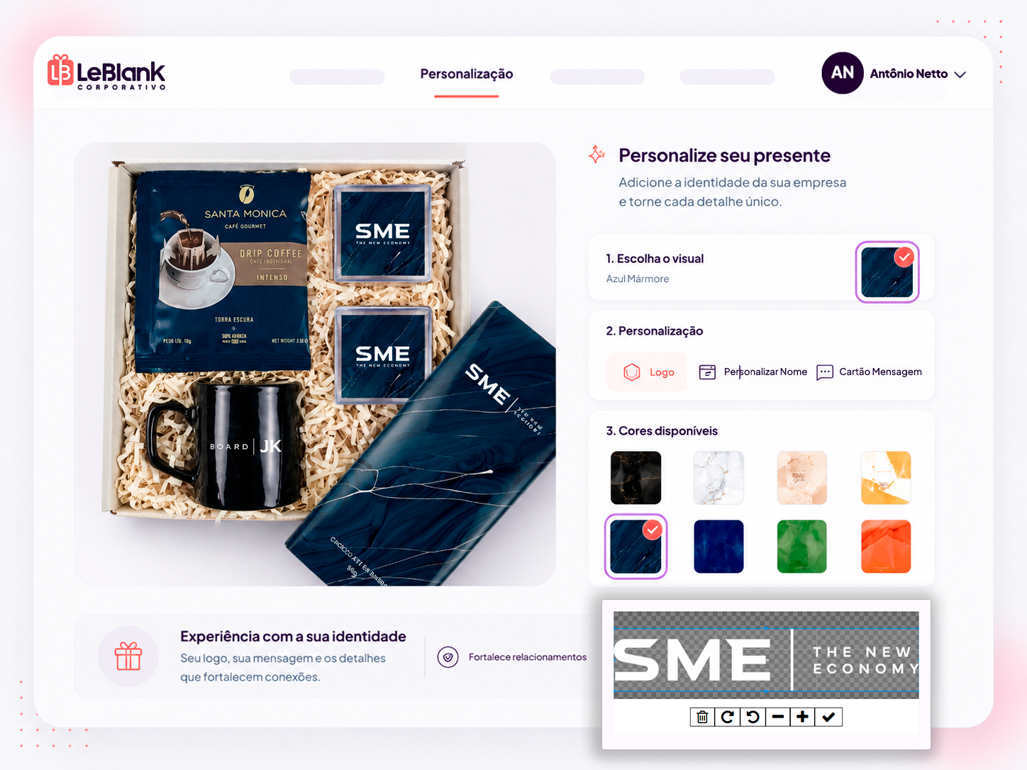 Kit presente corporativo personalizado LeBlank