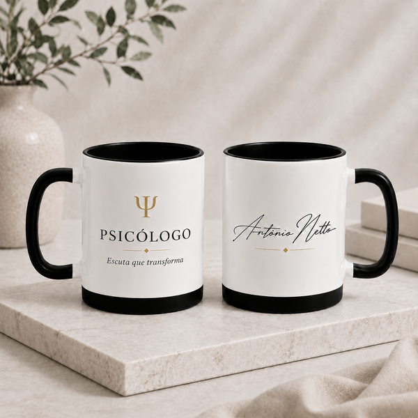 Kit Presente Profissão com Itens Personalizados - modelo Psicólogo com nome e iniciais personalizados