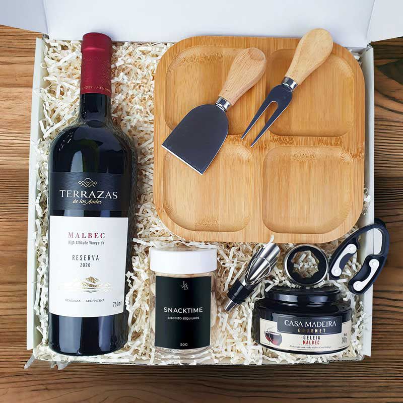 Presente Dia das Mães Kit Gourmet com Vinho Terrazas Reserva