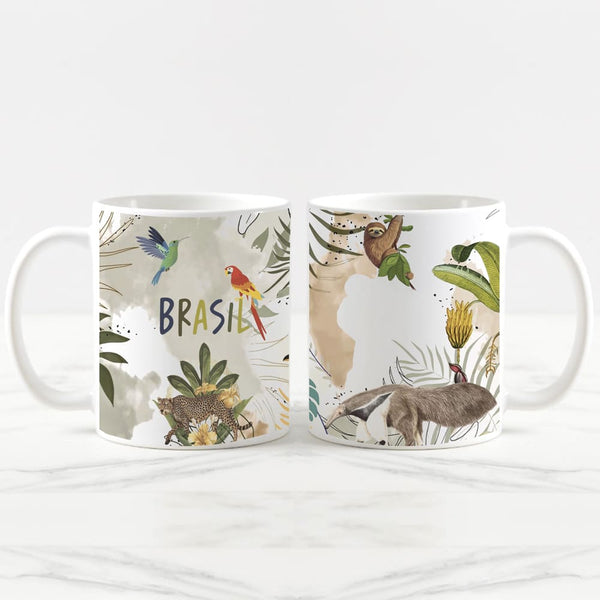 Caneca de Ceramica Live Branca 325mL - Personalizada