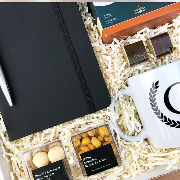 Kit Presente Office Caderno e Drip Coffee para Dia dos Namorados | Unissex - LeBlank - Presentes Personalizados
