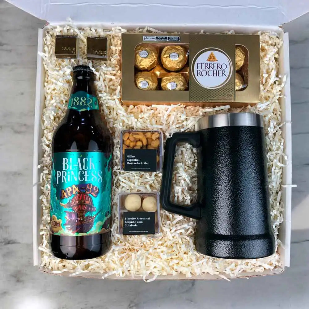 Presente Dia das Mães Kit Cerveja Black Princess com Caneca Termica