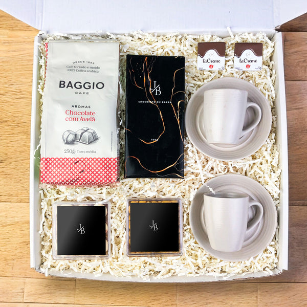 Presente Dia das Mães Kit Cafe Baggio Sabores e Xicara com Pires Premium
