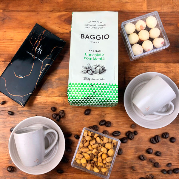 Presente Dia das Mães Kit Cafe Baggio Sabores e Xicara com Pires Premium