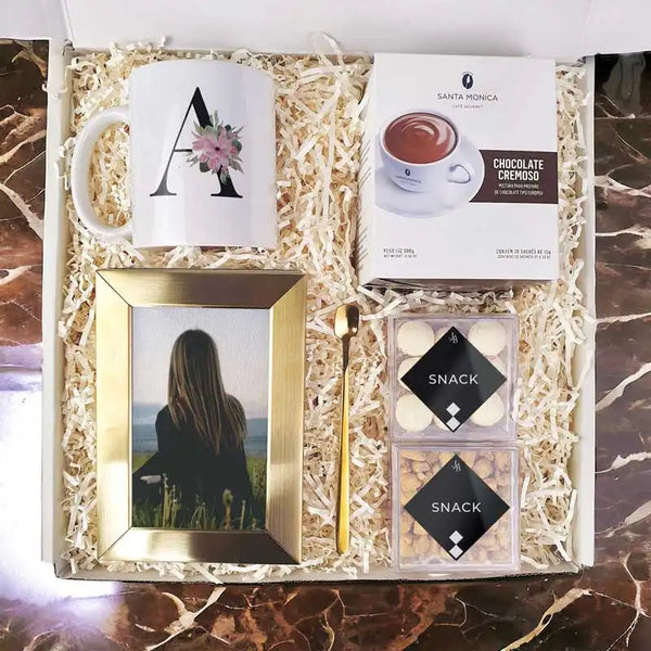 Presente Dia das Mães Kit Chocolate Quente com Caneca e Foto Personalizada