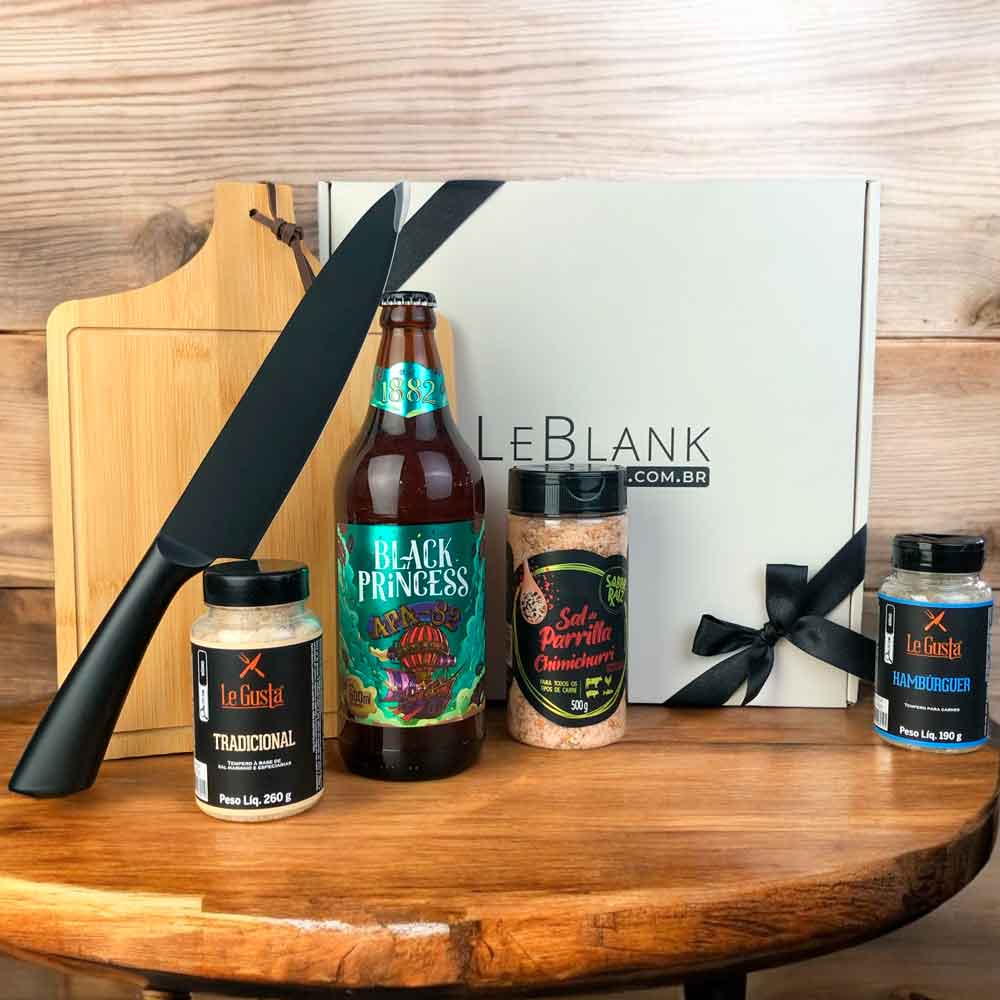 Presente Kit Gourmet para Churrasco com Cerveja Black Princess e Temperos