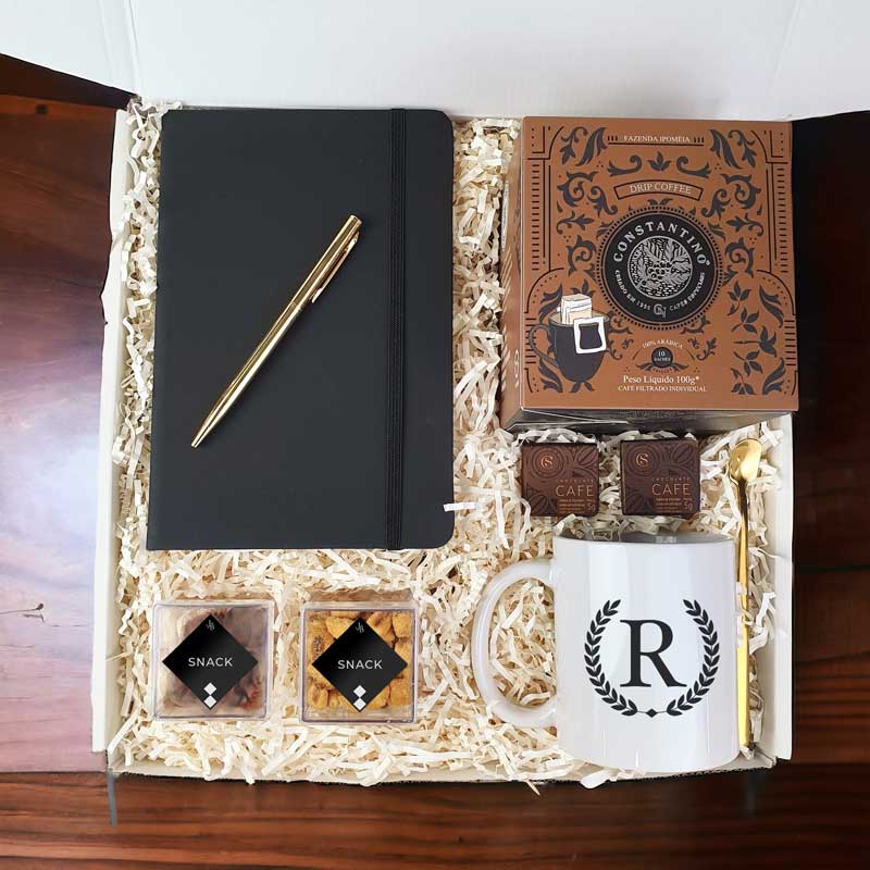 Presente Kit Office Caderno e Drip Coffee