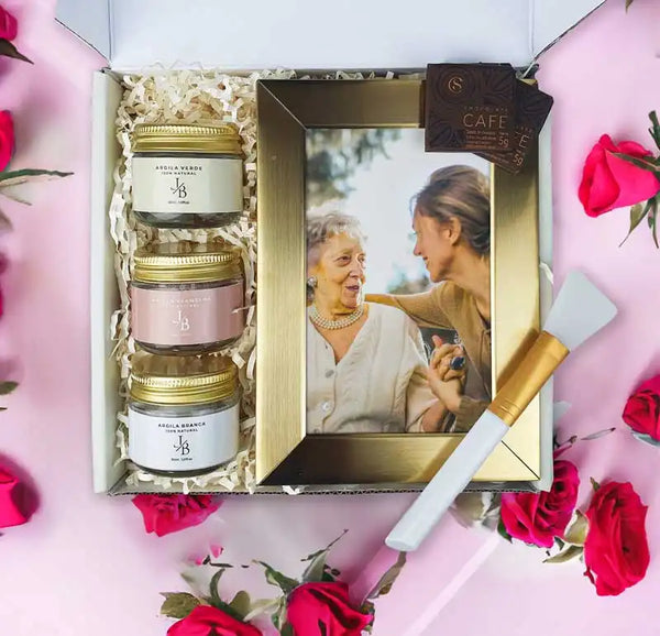 Presente Dia das Mães Kit Skincare com Argila com Foto Personalizada