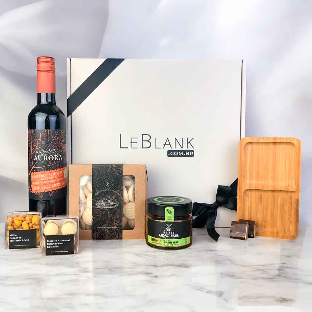 Presente Kit Vinho Tinto Aurora e Petiscos