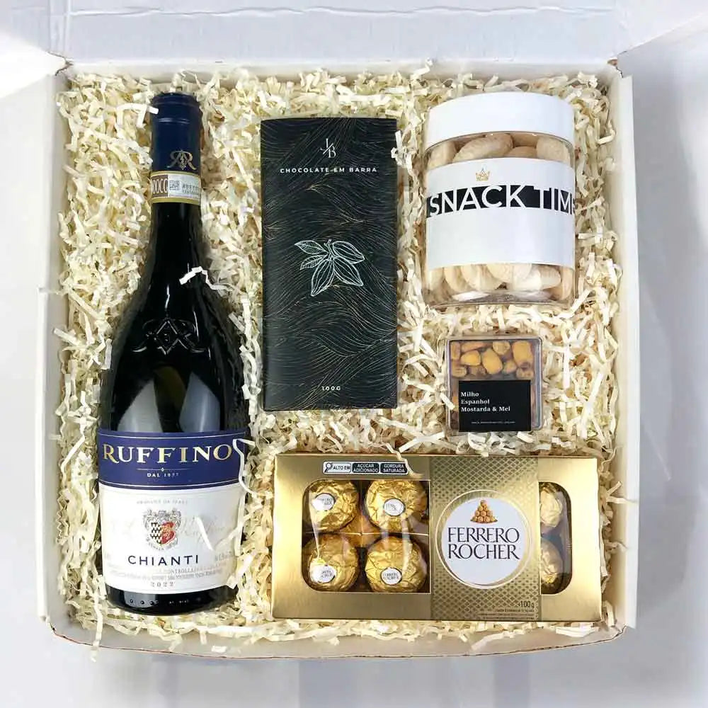 Presente Dia das Mães Kit Vinho Ruffino e Chocolate