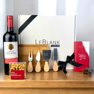 Presente Kit Vinho Tinto Santa Helena e Chocolate Em Barra